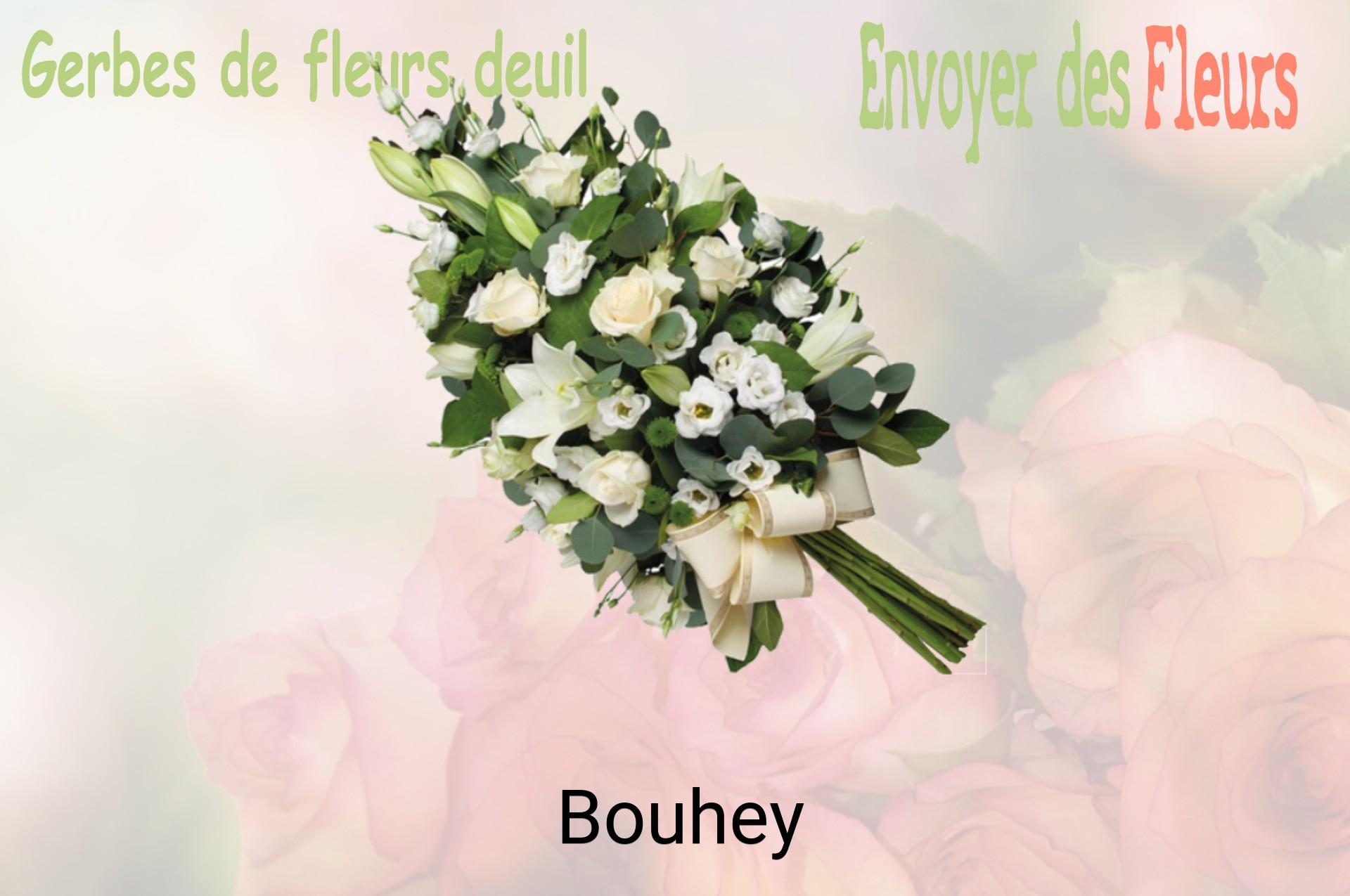 Gerbe de fleurs de deuil livrée à Bouhey
